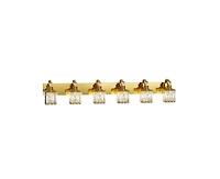 gaomon Modern Crystal Bathroom Vanity Lights Gold Bathroom Light Fixtures Crystal Vanity Shower Lights Over Mirror, Mirror Glass Crystal Bathroom Vani