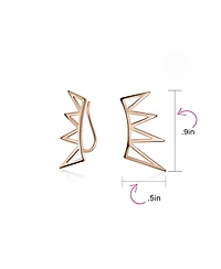 Bling Jewelry Boho Minimalist Geometric Ear Cuff Cartilage Spike Earrings Sterling Silver