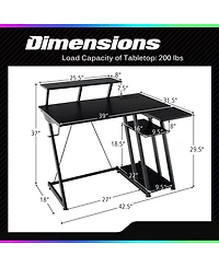 Gouun L Shaped Gaming Desk with Outlets and Usb Ports