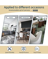 Round Gold Stainless Steel Dining Table