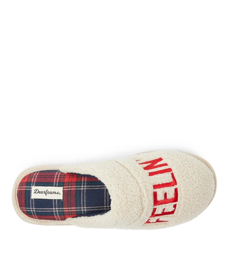 Dearfoams Men's Tyler Novelty Holiday Christmas Scuff Slipper