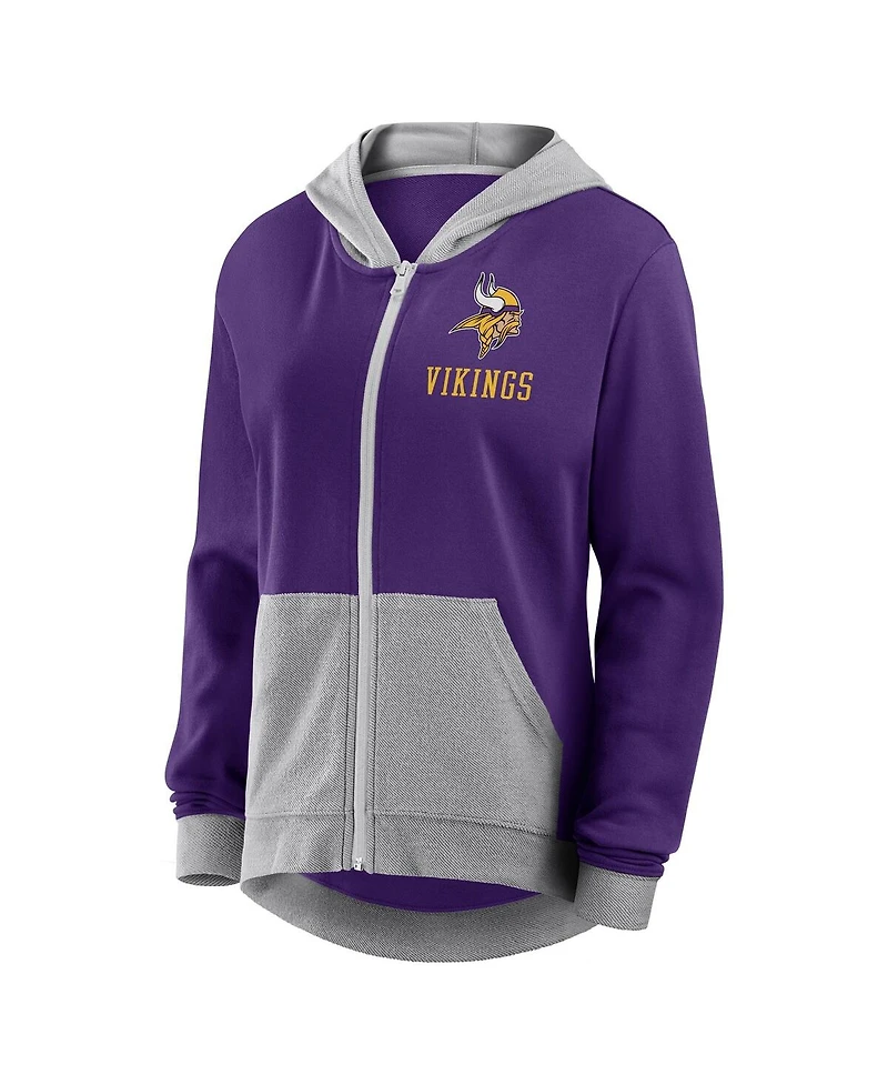 Logo Athletic Women's Purple Minnesota Vikings Hit It French Terry Full-Zip Hoodie