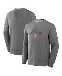 Fanatics Men's Heather Gray Minnesota Vikings Loop Terry Pullover Sweatshirt