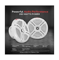 Pyle 7.7-Inch Component Marine Speakers, 280 Watts