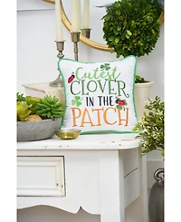 C&F Home 10" x 10" St. Patrick's Day "Cutest Clover In The Patch" Embroidered Small/Petite Accent Throw Pillow