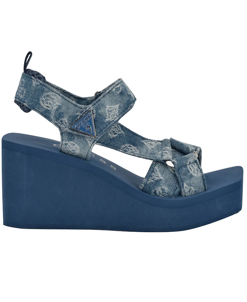 Guess Women's Daysa Quattro-g Strappy Eva Wedge Sandals