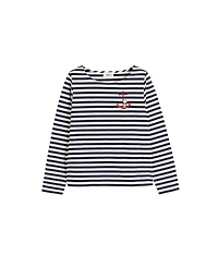 Chinti & Parker Women's Navy Cotton Stripe Snoopy T-Shirt