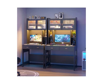 Vlsrka Vanity Makeup Desk with Mirror and Lights