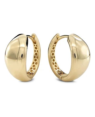 Devata Dome Hoop Earrings in 14K Gold, approx. 4.2 grams.