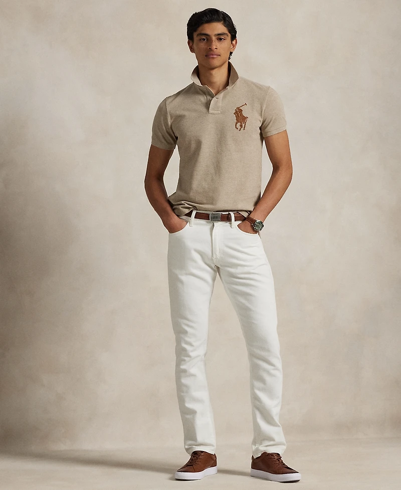 Polo Ralph Lauren Men's Custom Slim Fit Leather-Pony Polo Shirt
