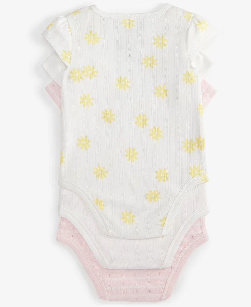 First Impressions Baby Pointelle Bodysuits, Pack of 3, Exclusively at Macy's