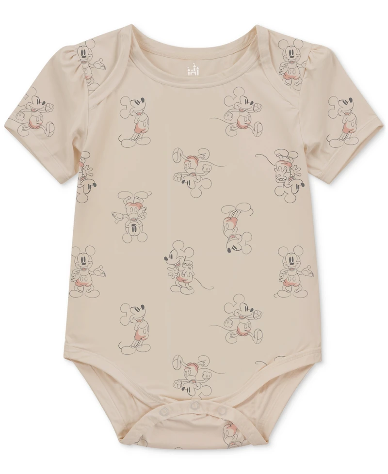 Disney Baby Mickey Mouse Short-Sleeve Bodysuits, 3 Pack