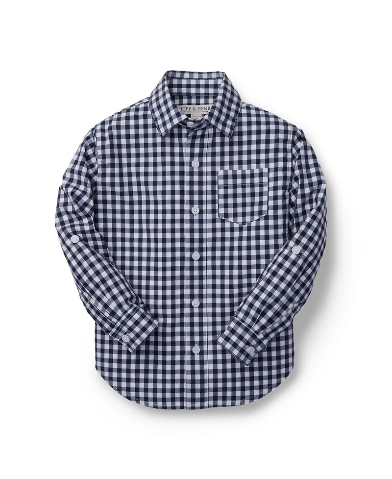 Hope & Henry Boys Poplin Button Down Shirt