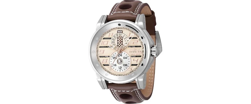 Invicta Men's 47538 Invicta Racing Quartz Multifunction Silver, Brown, Grey, Rose Gold, Ivory Dial Watch