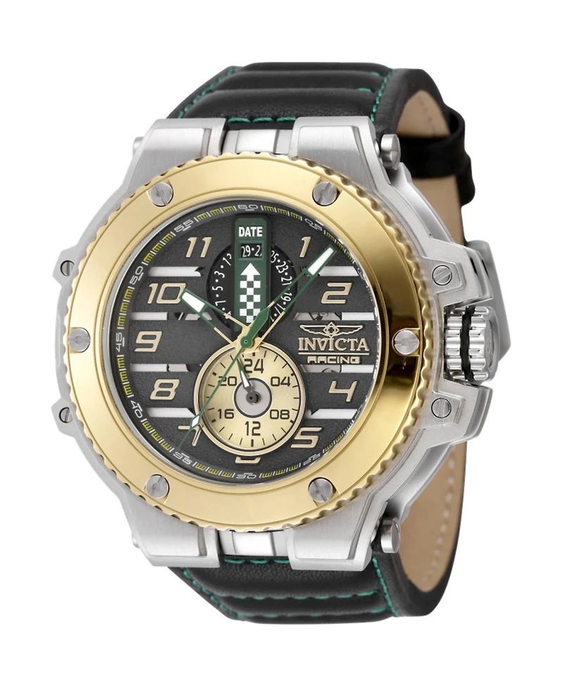 Invicta Men's 47380 Racing Quartz Multifunction Green, Gold, Black Dial Watch