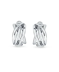 Bling Jewelry Classic Celtic Knot Clip-On Earrings Two Tone For Non-Pierced Ears Gold Plated