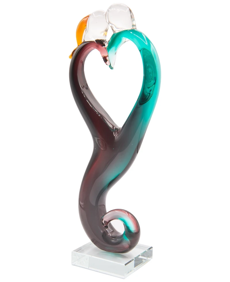 Dale Tiffany 12.5" Unity Heart Art Glass Sculpture
