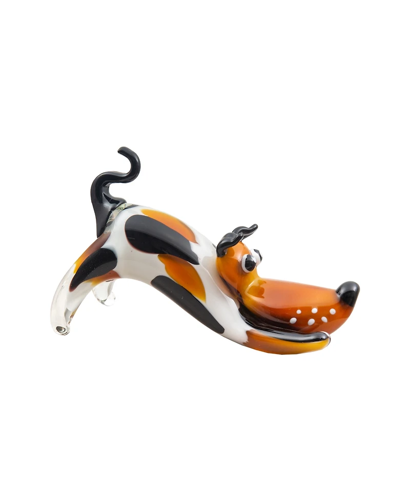 Dale Tiffany 6.25" Zainy Dog Art Glass Figurine