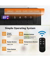 Gymax 25'' Electric Fireplace Recessed 900/1350W Fireplace Heater w/ Remote Control