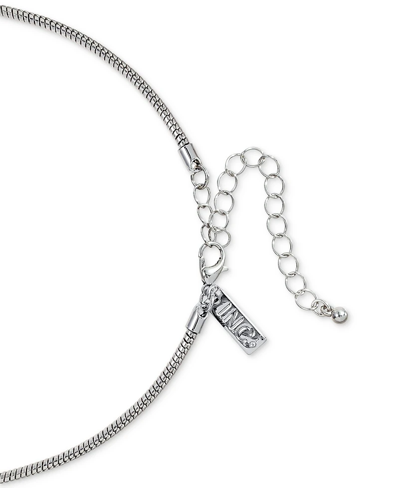 I.n.c. International Concepts Silver-Tone Sculptural Disc Long Pendant Necklace, 33" + 3" extender, Exclusively at Macy's