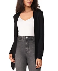 Melissa Paige Petite Cable Trim Open Front Cardigan Sweater