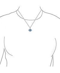 Bling Jewelry Turkish Amulet Nazar Blue Evil Eye Filigree Charm Pendant Necklace Silver