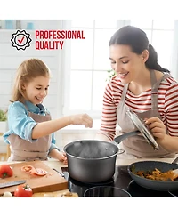 Bakken- Swiss Pots and Pans Set – 14 Piece – Non-Stick Professional Home Kitchenware – Cooking Pots with Lids – Skillet Fr