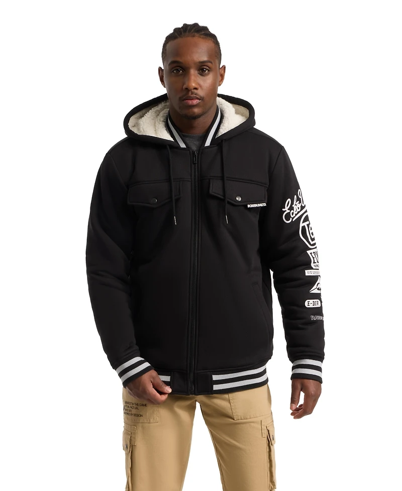 Ecko Unltd Men's Renown Sherpa Varsity Jacket