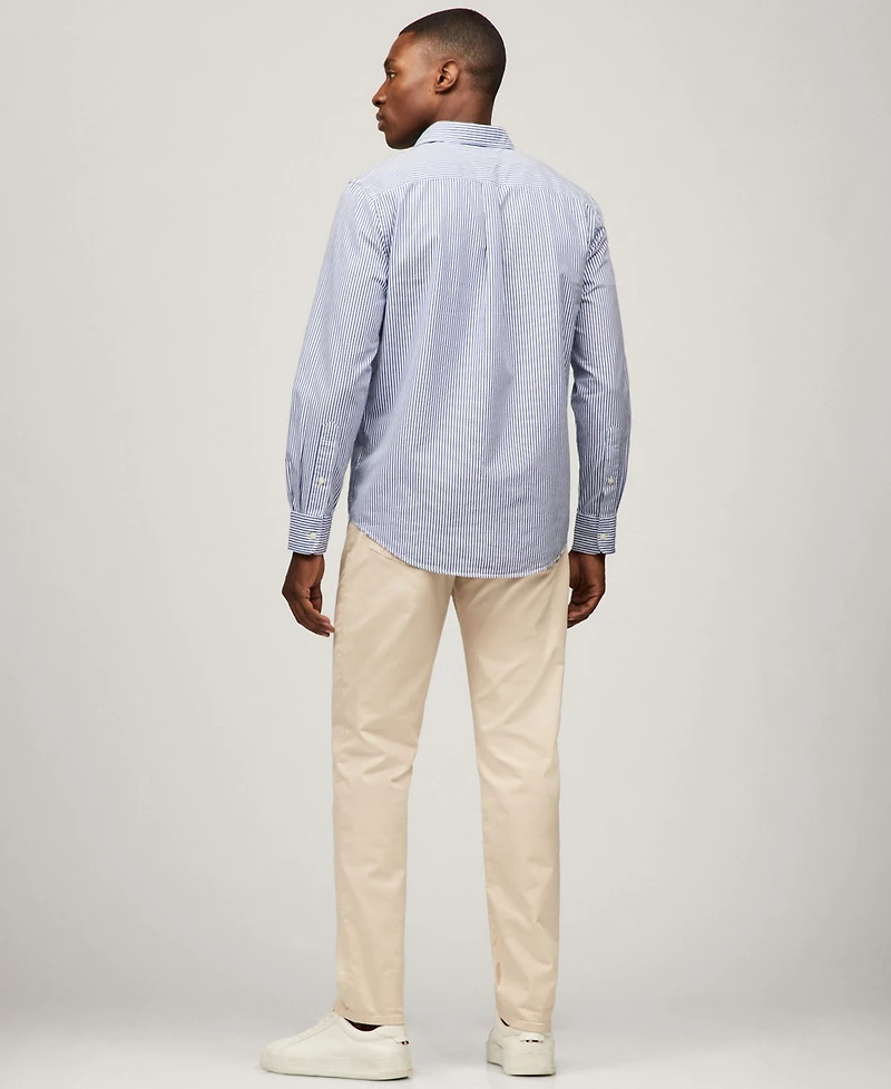 Tommy Hilfiger Men's Regular-Fit Striped Poplin Shirt