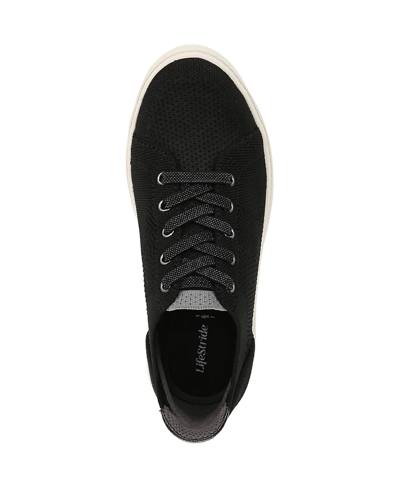 LifeStride Women's Vip Washable Court Inspired Lace Up Platform Sneakers