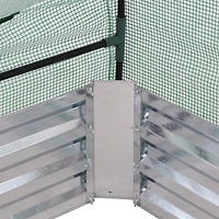 Raised Garden Bed with Cover Outdoor Mini Greenhouse Kit with 2 Zippered Doors - Green - 4' x 3'