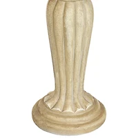 Grecian Column 20-Inch H Glass Fiber Reinforced Concrete Construction Garden Bird Bath - White