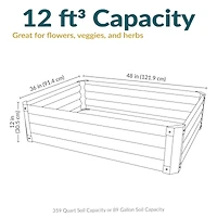 Galvanized Raised Garden Bed Outdoor - Metal Planter Box for Gardening Vegetables and Plants - 12" H Rectangle - Silver