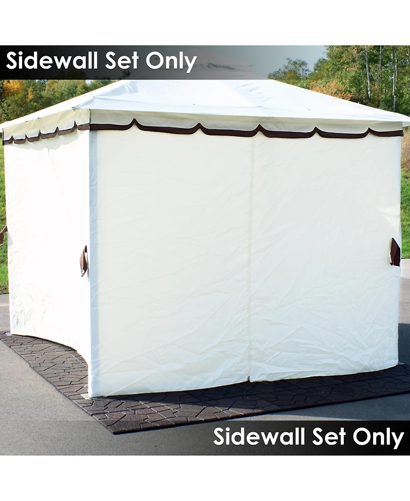 Gazebo 4-Piece Sidewall Set - Outdoor 80 Inches Tall x 103 Inches Wide Polyester Fabric Gazebo Curtains Only - Provides Shade and Privacy