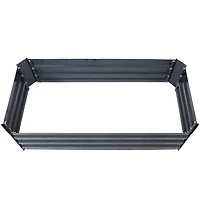 Raised Corrugated Galvanized Steel Rectangle Garden Bed for Plants, Vegetables, and Flowers - 48" L x 11.75" H