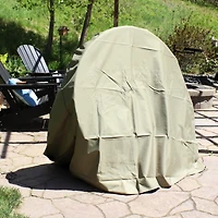 Outdoor Heavy-Duty Steel Firewood Log Hoop Storage Rack with Weather-Resistant Pvc Log Hoop Cover