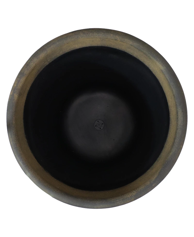 Arabella 19.5" Double-Walled Polyresin Outdoor Planter - Fade-Resistant Sable Finish