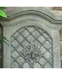 Sunnydaze Decor Rosette Leaf 31-Inch Polystone Outdoor Wall Water Fountain - Electric Submersible Pump - Limestone Stone Finish