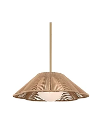 360 Lighting Mylinh 22 1/4" Modern Boho Cottage Pendant Ceiling Light Fixture Dining Room Over Table Kitchen Island Foyer Hanging Brass Finish Natural