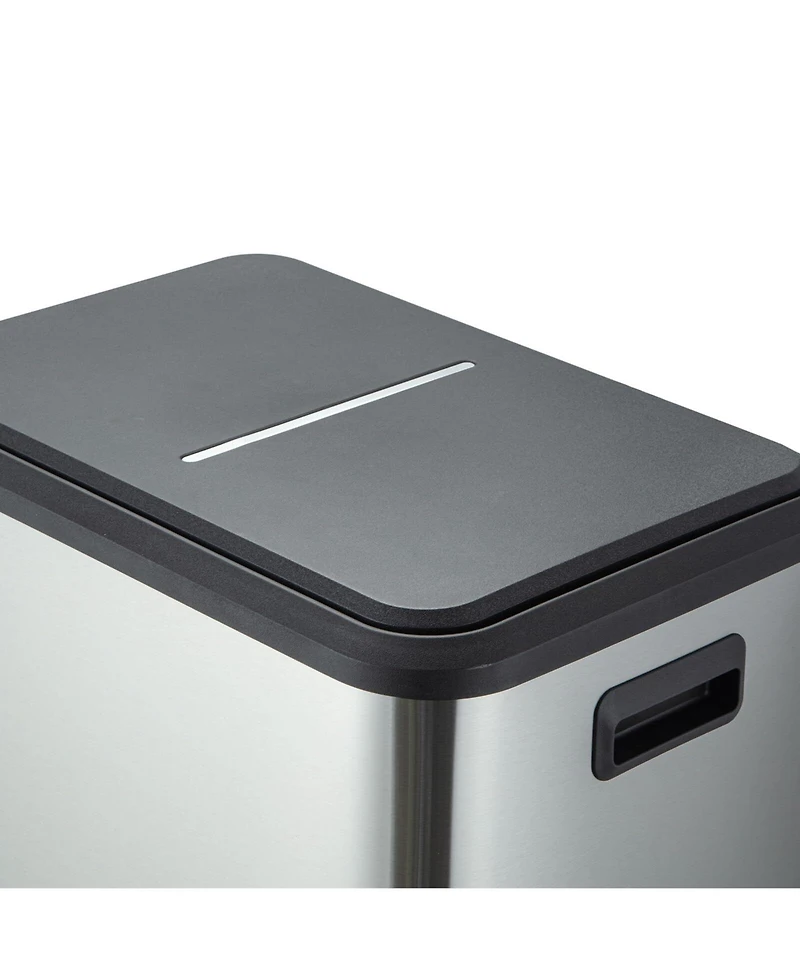 gaomon 30 Liter / 8 Gallon Rectangular Hands-Free Dual Compartment Recycling Kitchen Step Trash Can