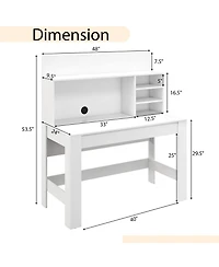 Gouun 48 Inch Writing Computer Desk with Anti-Tipping Kits and Cable Management Hole
