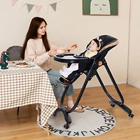 Gouun Folding Baby High Chair with Adjustable Height and Recline