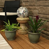 Studio Outdoor/Indoor High-Fired Glazed Uv- and Frost-Resistant Ceramic Planters with Drainage Holes
