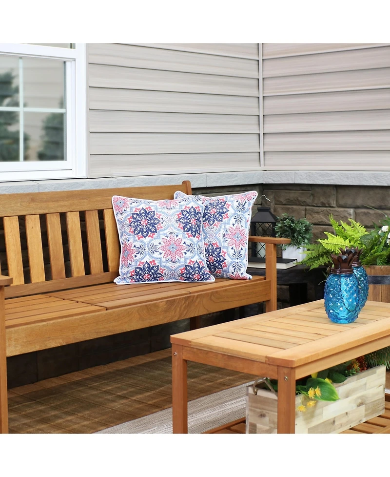 Indoor/Outdoor Square Accent Decorative Throw Pillows for Patio or Living Room Furniture - 16" 2pc