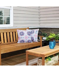 Indoor/Outdoor Square Accent Decorative Throw Pillows for Patio or Living Room Furniture - 16" 2pc