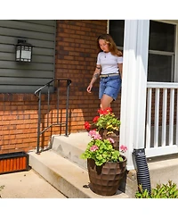 Indoor/Outdoor Pebbled Polyresin Flower Pot Planter - 16"