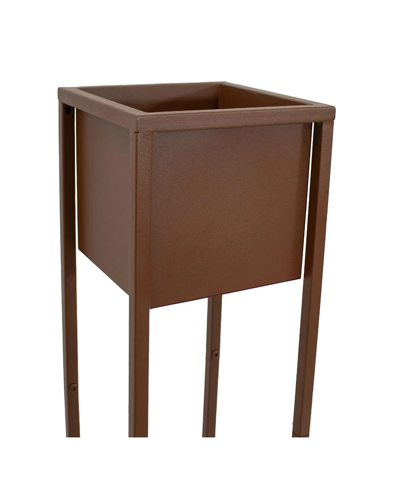 Modern Simplicity 8.25" Square Cold-Rolled Steel Outdoor Elevated Planter