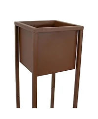 Modern Simplicity 8.25" Square Cold-Rolled Steel Outdoor Elevated Planter