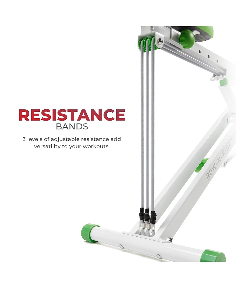 Sunny Health & Fitness Smart Green Upright Row-n-Ride & Squat Assist Machine w Free SunnyFit App via Bluetooth