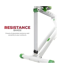 Sunny Health & Fitness Smart Green Upright Row-n-Ride & Squat Assist Machine w Free SunnyFit App via Bluetooth